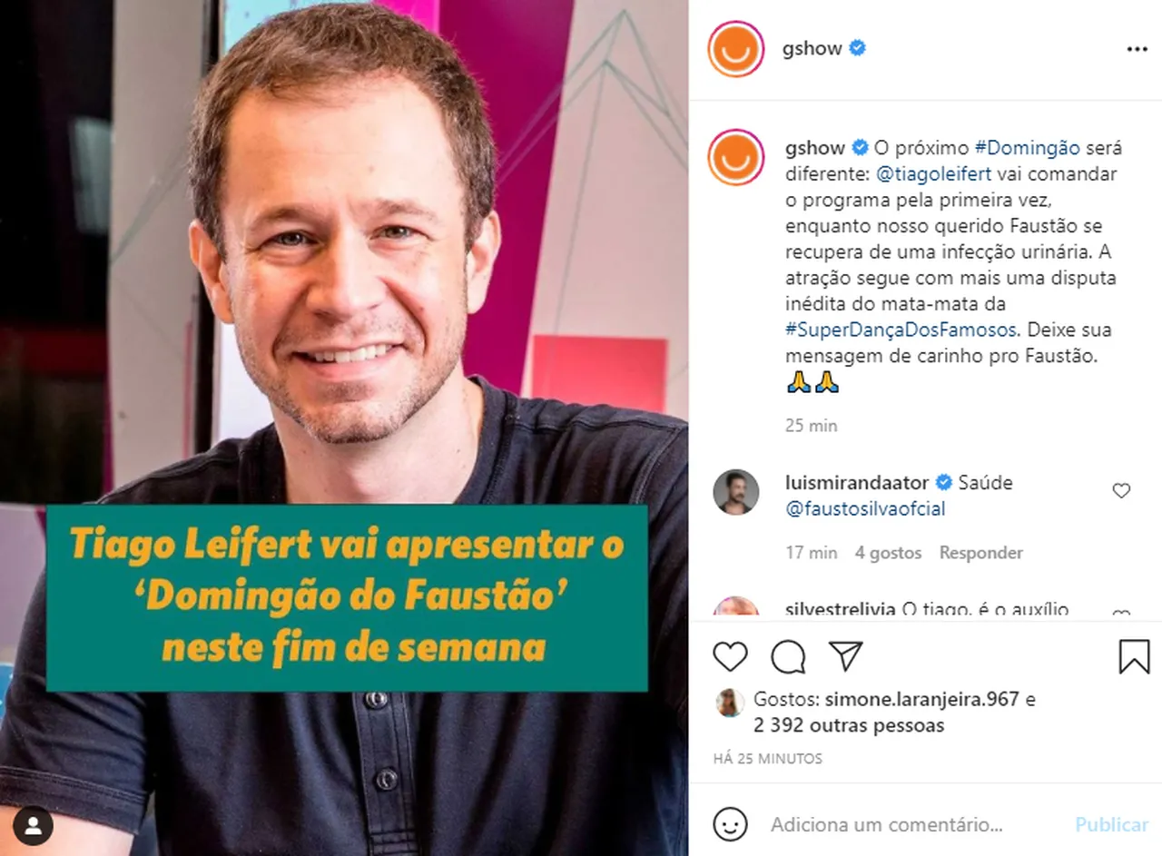 Globo fez anúncio da substituição nas redes sociais