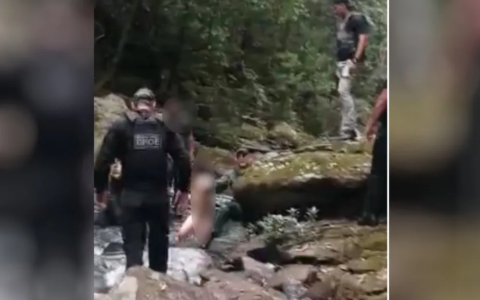 Família foi resgatada em um rio, após ser feita refém por Lázaro Barbosa