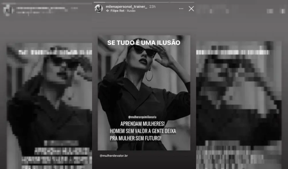 Suposto print de story da personal trainer Milena Nogueira sobre romance entre Paolla Oliveira e Diogo Nogueira