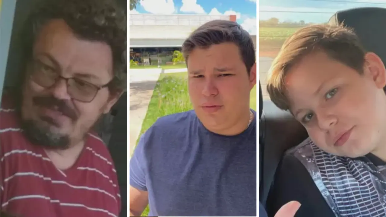 Família Vidal marido e filhos