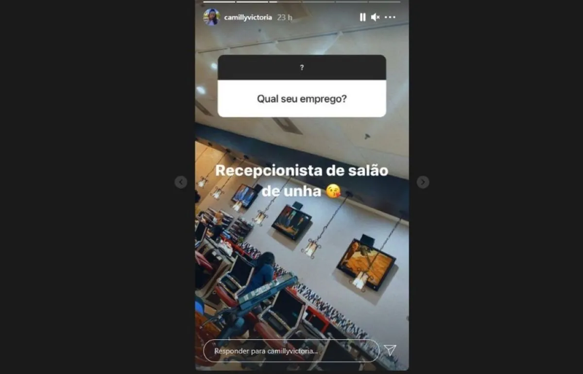 Jovem abriu uma caixa de perguntas no Instagram e foi questionada sobre qual era seu emprego