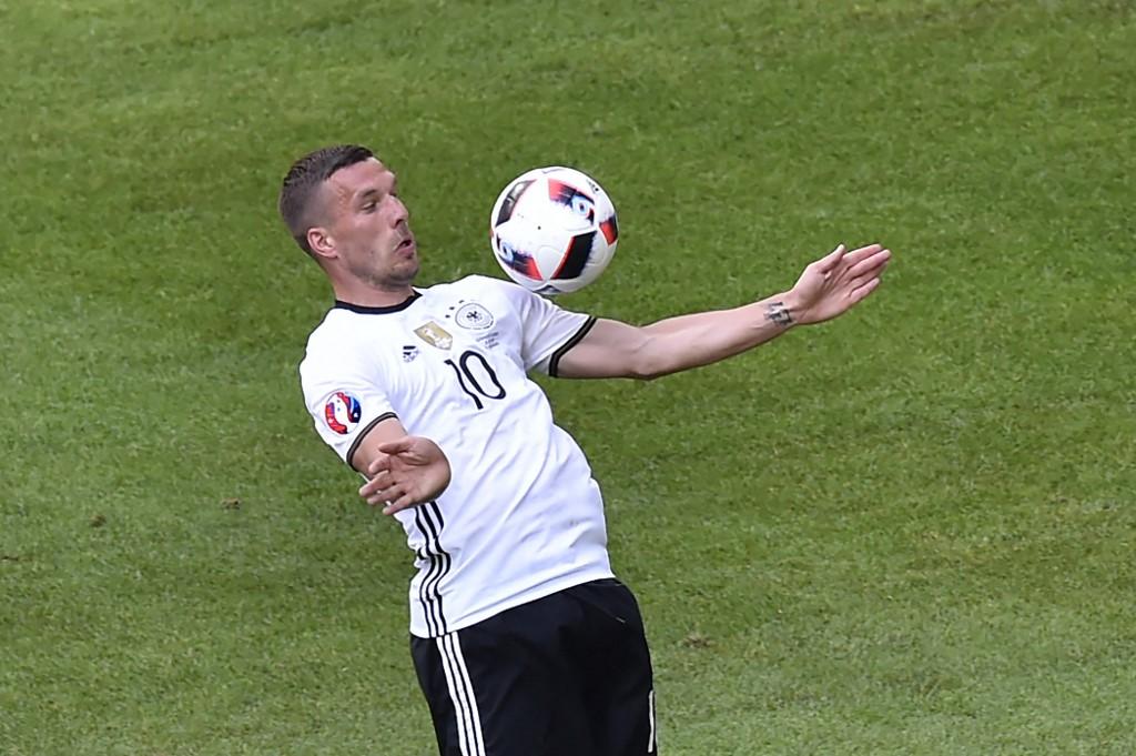 Podolski em ação pela Seleção da Alemanha
