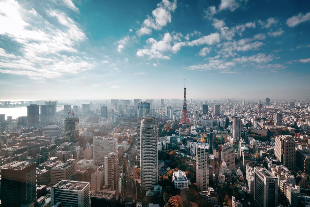Imagem aérea da cidade de Tóquio, no Japão
