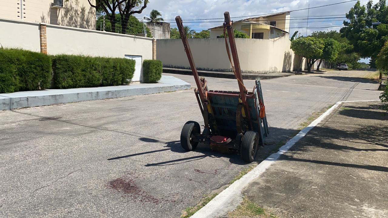 Carroça na qual jumento estava preso