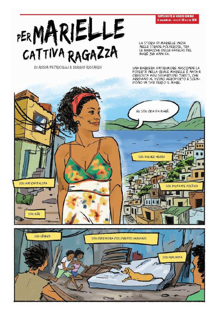 HQ italiana em homenagem a Marielle Franco: 'Per Marielle cattiva ragazza'.