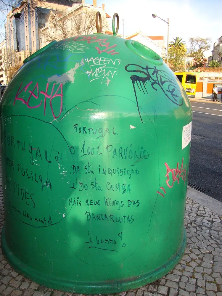 A pichação nas ruas de Lisboa compara os 