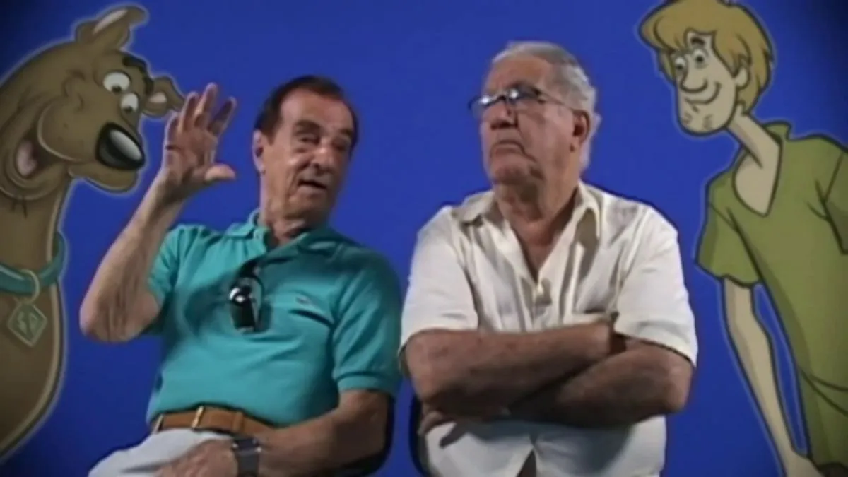 Orlando Drummond (à esquerda) e Mário Monjardim (à direita) dublavam a dupla Scooby-Doo e Salsicha