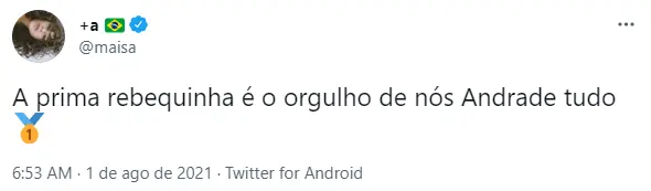 Tweet Maísa Silva sobre Rebeca Andrande
