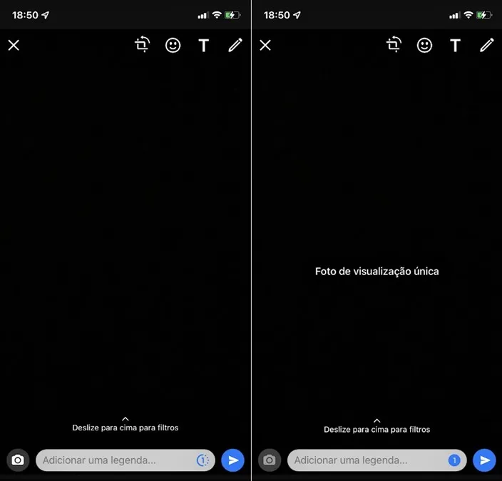 Mensagens desse tipo não poderão ser vistas pela segunda vez por usuários