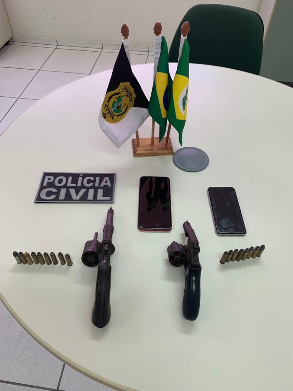 Armas e munições apreendidas em operação da Polícia Civil