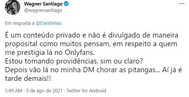 Tweet Wagner Santiago