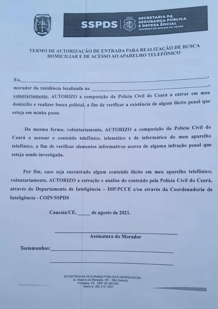 O termo foi entregue aos moradores do residencial durante operação nesta sexta-feira (13)