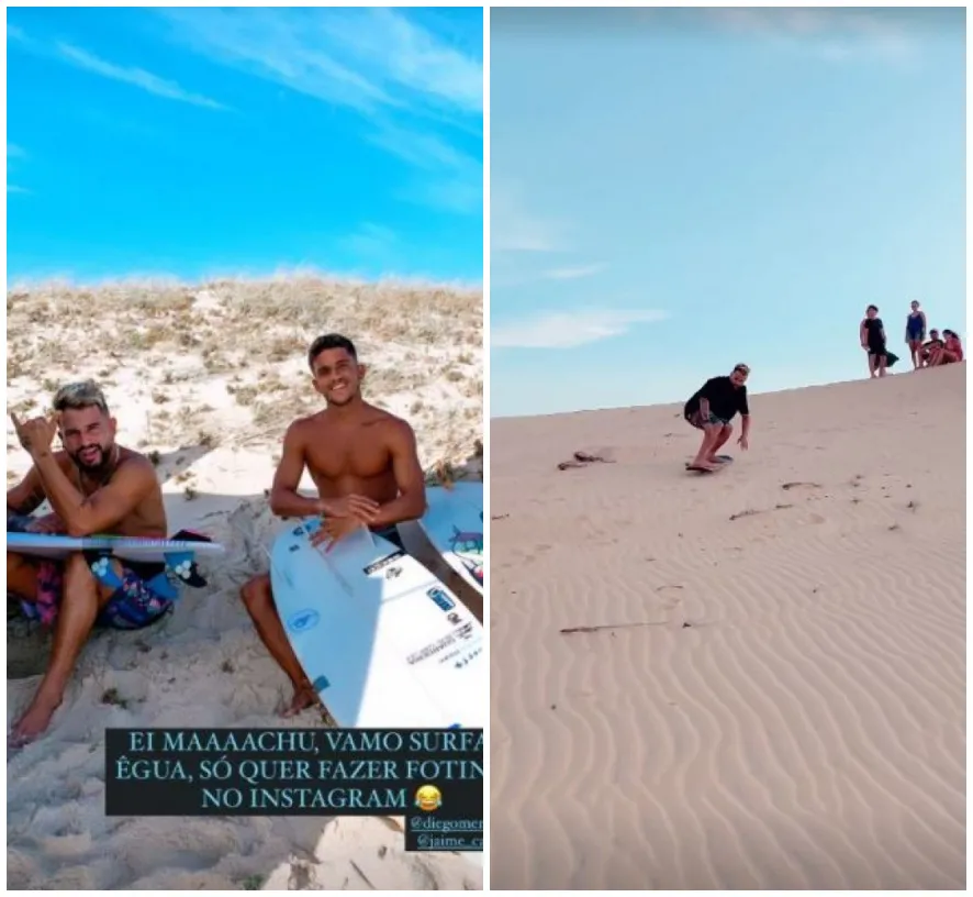 Ítalo Ferreira surfou ao lado de amigos em praia cearense