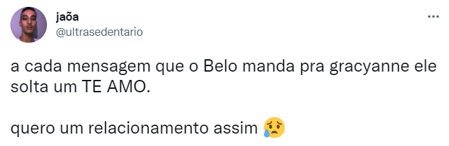 Usuário do Twitter comenta sobre relacionamento entre Belo e Gracyanne Babosa