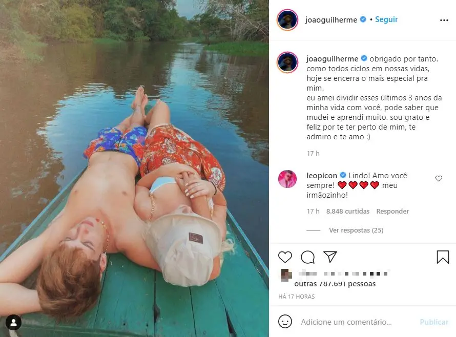 Comunicado de João Guilherme sobre fim de namoro com Jade Picon