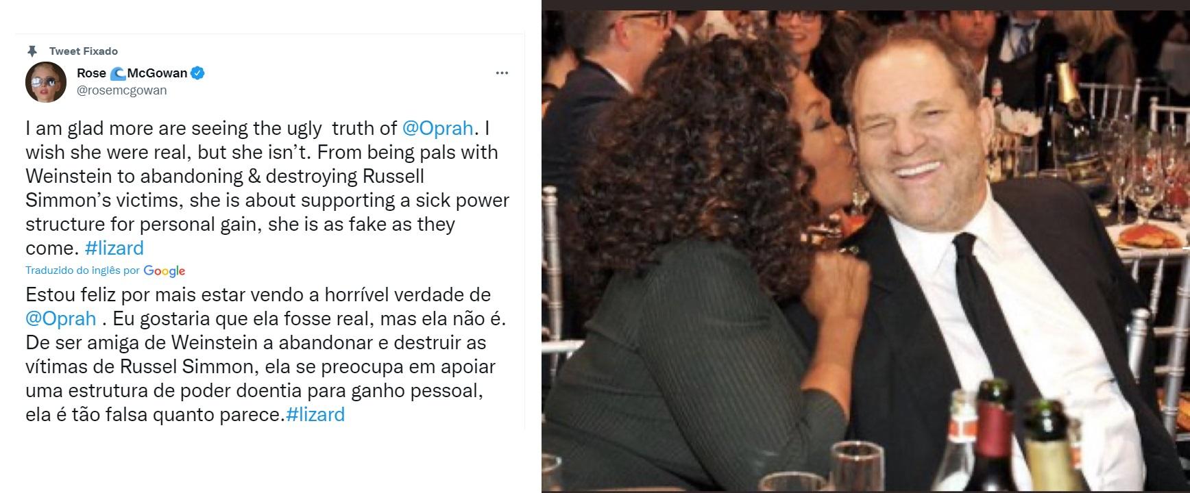 Publicação de Rose McGowan contra Oprah Winfrey