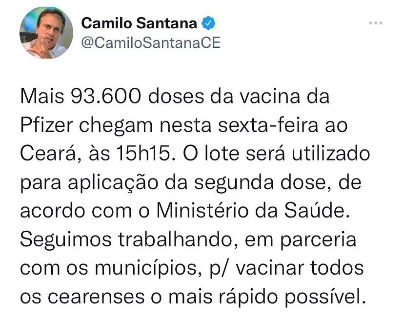 Doses chegam na tarde desta sexta-feira (3)