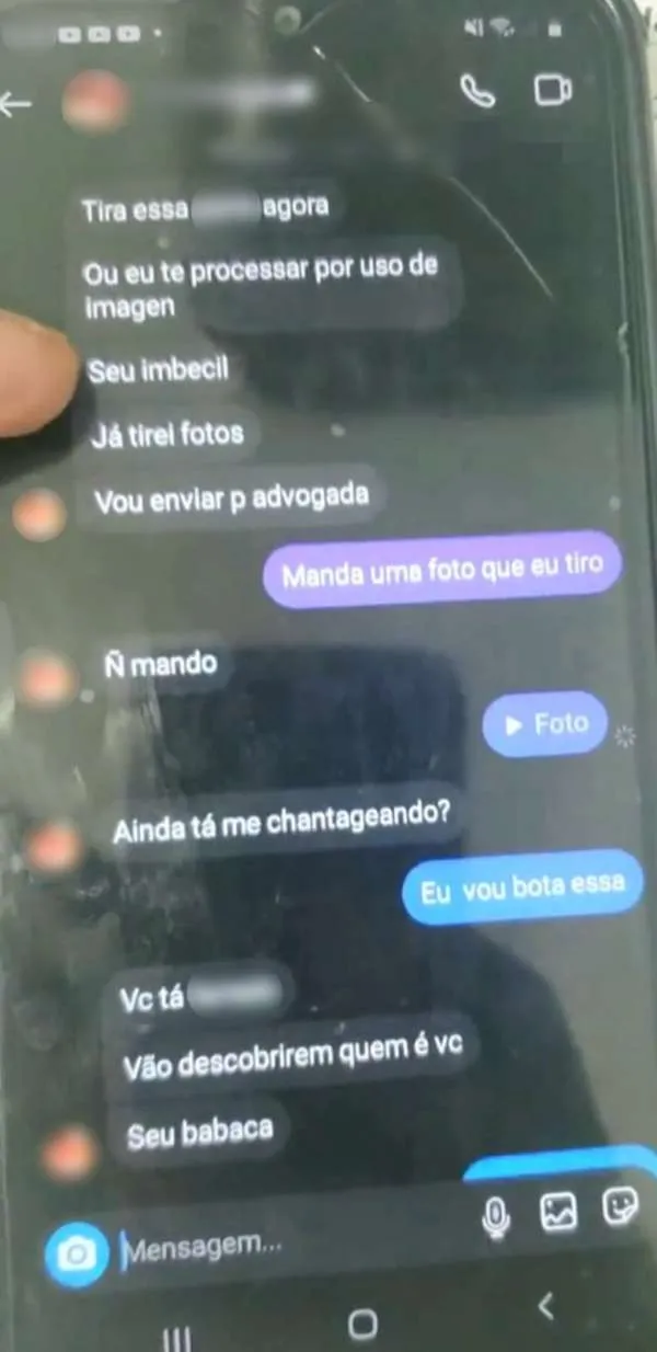 Mensagens trocadas entre o adolescente e as vítimas