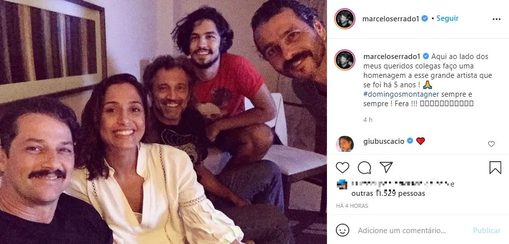 Ator compartilhou registro de Montagner e amigos da área da teledramaturgia