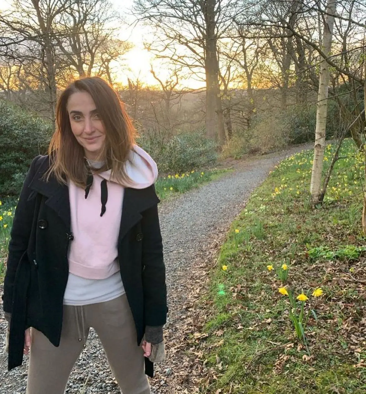 Patrícia Nielsen em parque na Inglaterra