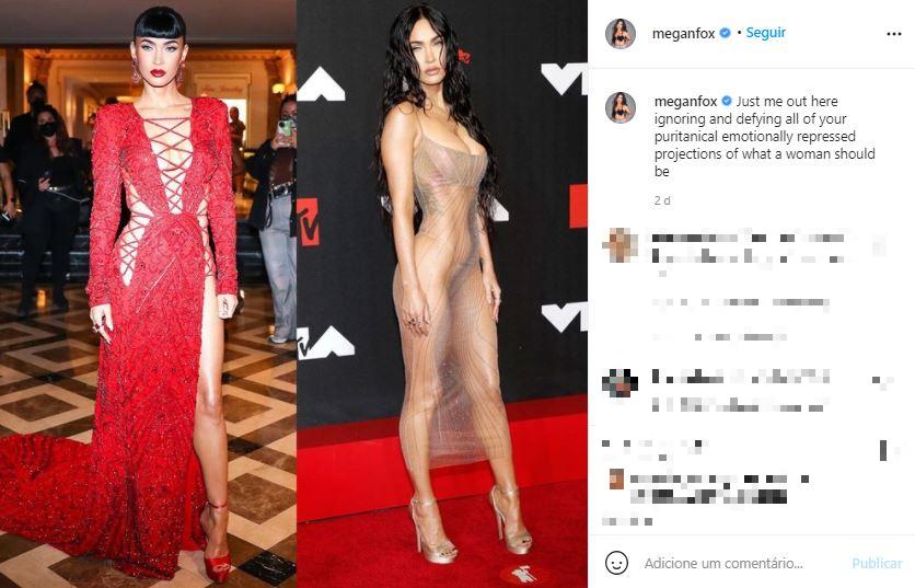 Megan Fox revela que vestido transparente usado no VMA 2021 foi ideia do  atual namorado - Zoeira - Diário do Nordeste