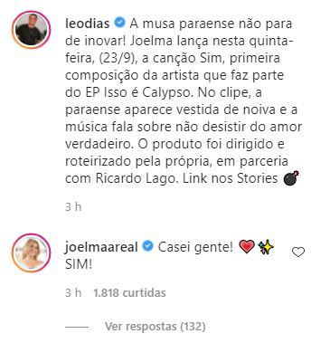 Comentário de Joelma em postagem de Leo Dias