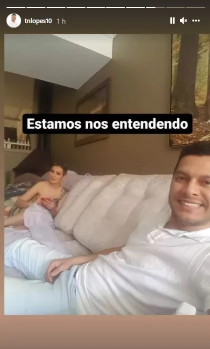 Thiago publicou imagem dos dois juntos no Instagram