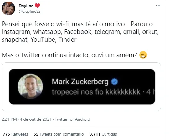 Usuários fazem brincadeiras envolvendo o nome do fundador do Facebook, Mark Zuckerberg