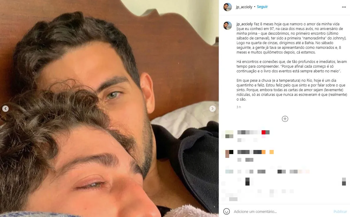 Johnny e João Pedro Accioly em registro no Instagram