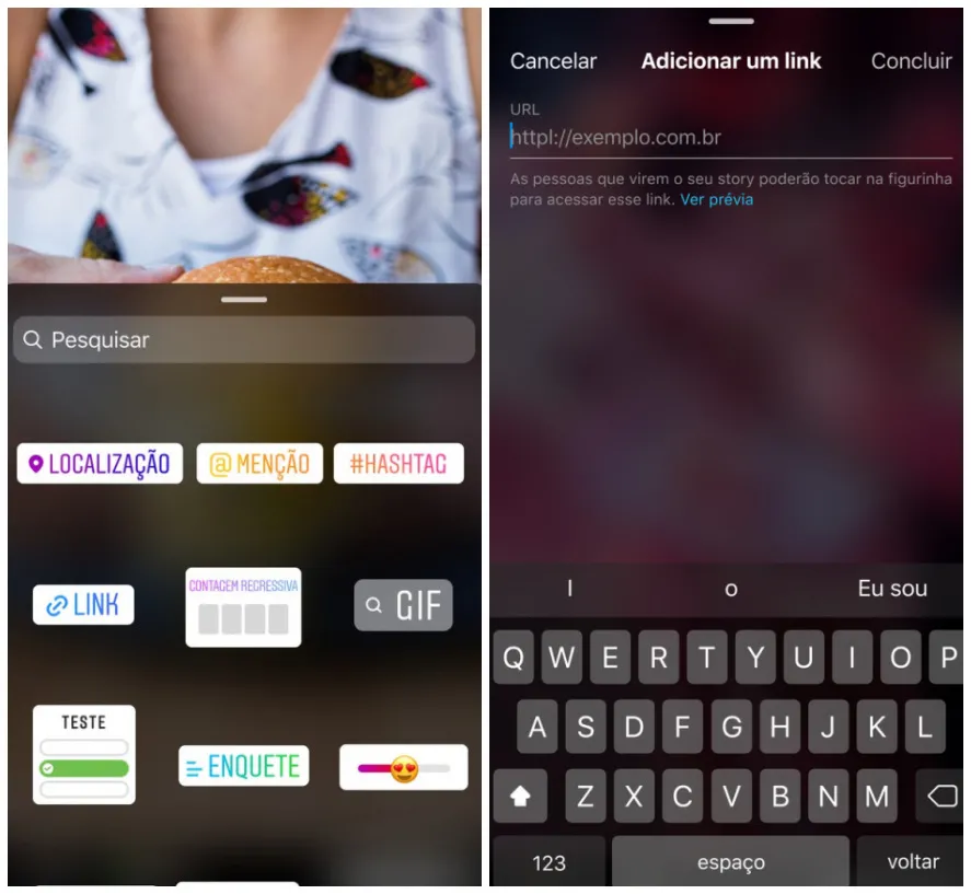 Figurinha ficará disponível na barra de navegação superior dos Stories