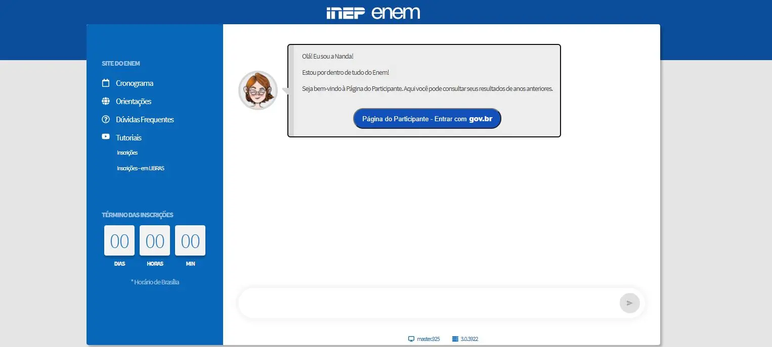 reprodução da página do enem 2021