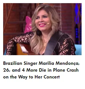 O portal da revista americana People também noticiou a tragédia