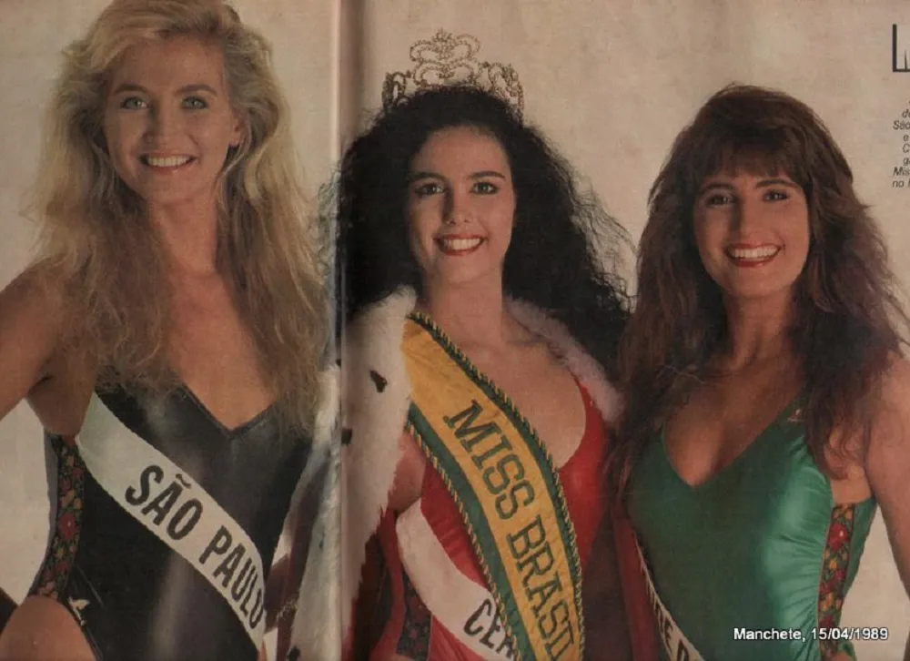 Flávia Cavalcanti, no centro da foto, foi eleita Miss Brasil em 1989