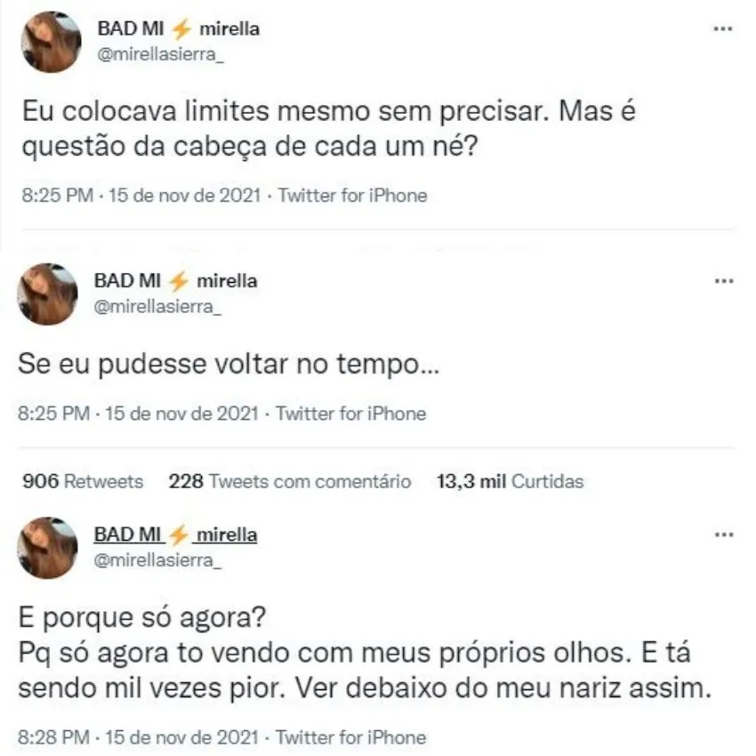 Desabafos da cantora se estenderam até a noite de segunda (15) na rede social