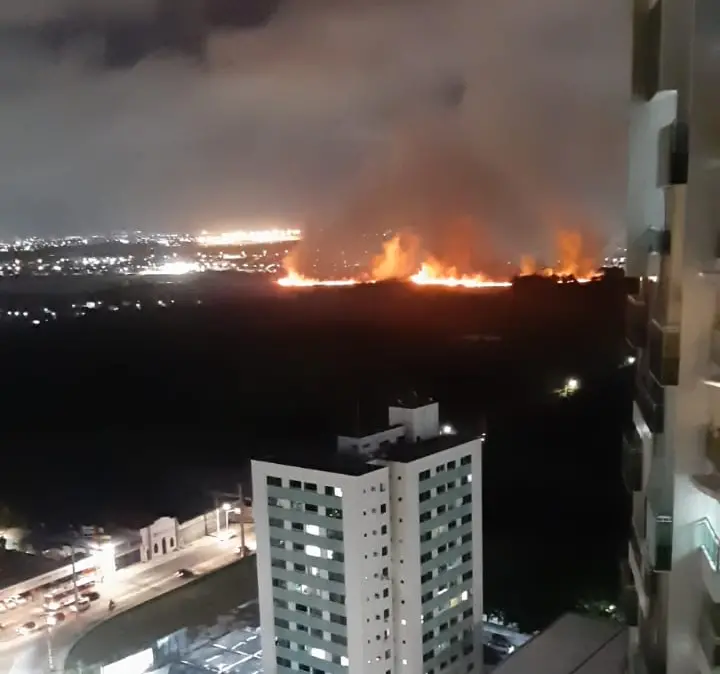 fumaça e fogo no cocó