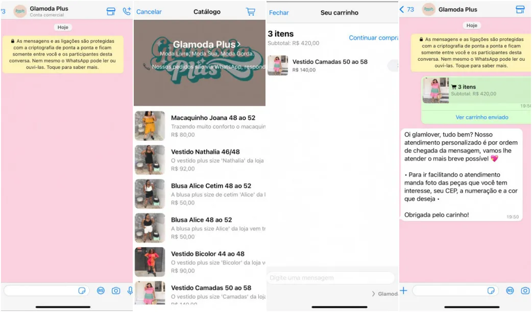 Passo a passo de como usar o carrinho de compras do WhatsApp