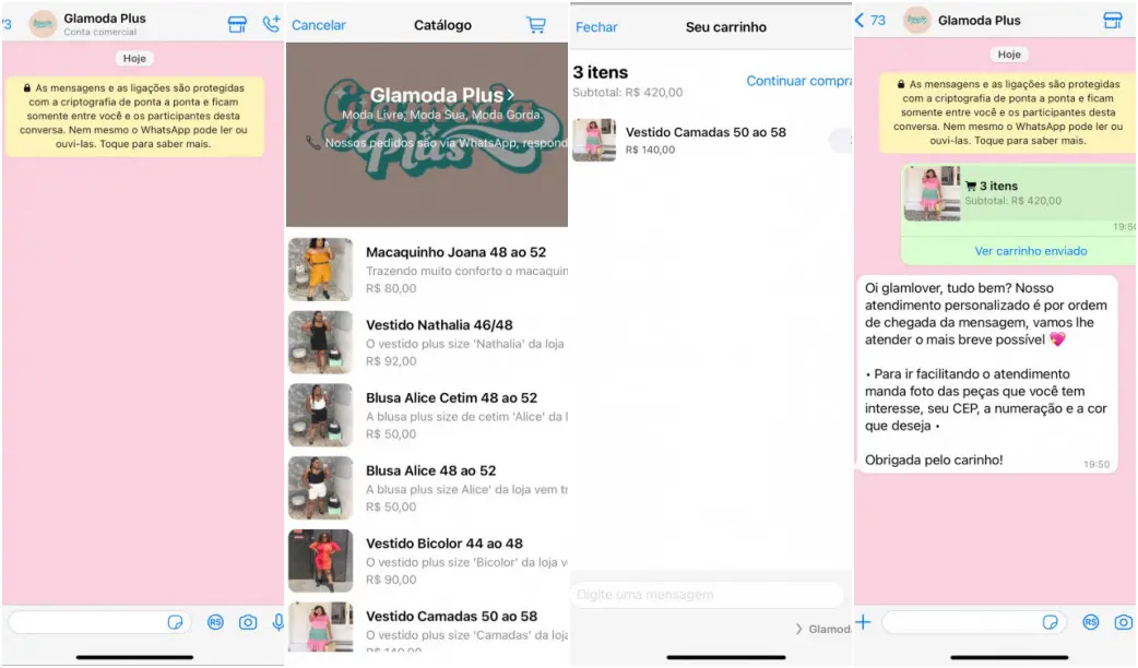 Passo a passo de como usar o carrinho de compras do WhatsApp