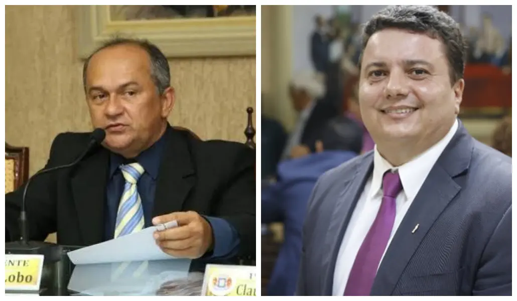 Montagem com Darlan Lobo e Capitão Vieira, afastados do cargo em Juazeiro do Norte