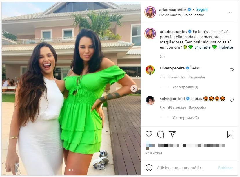 Ariadna postou encontro com Juliette