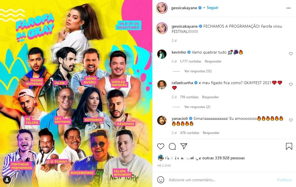 Influenciadora divulgou 