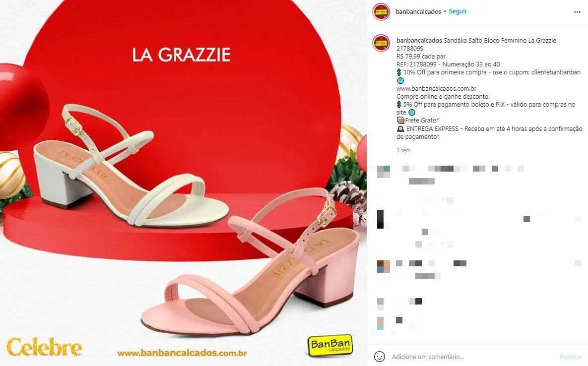 Sandálias são boas opções de presente