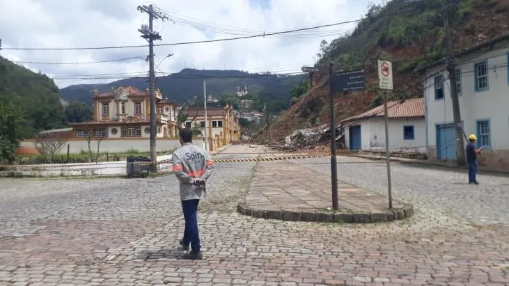 Área foi interditada pela Defesa Civil de Ouro Preto