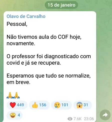 print de mensagem no telegram