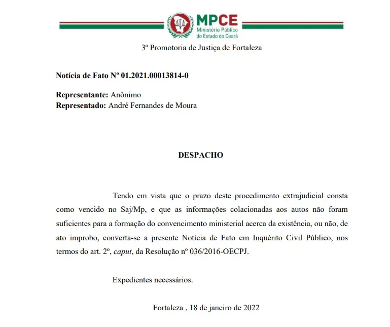 fac simile processo contra andre fernandes