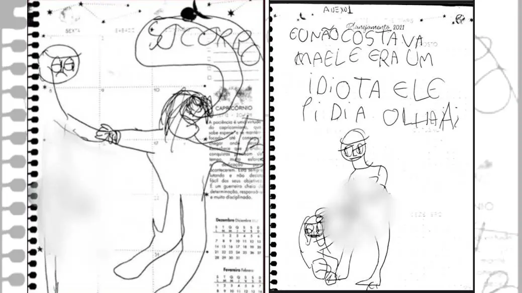 Desenhos de crianças abusadas pelo pai no RS