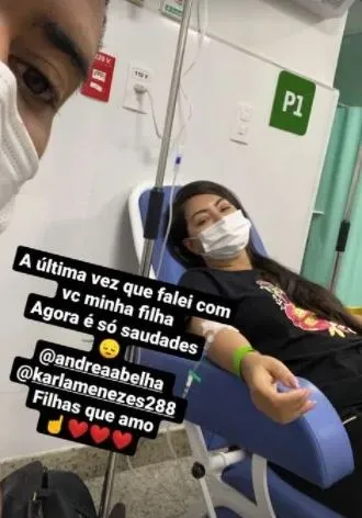 Josefa acompanhou Paulinha no primeiro dia de hospitalização da cantora