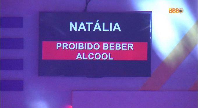 natália é proibida de beber na festa