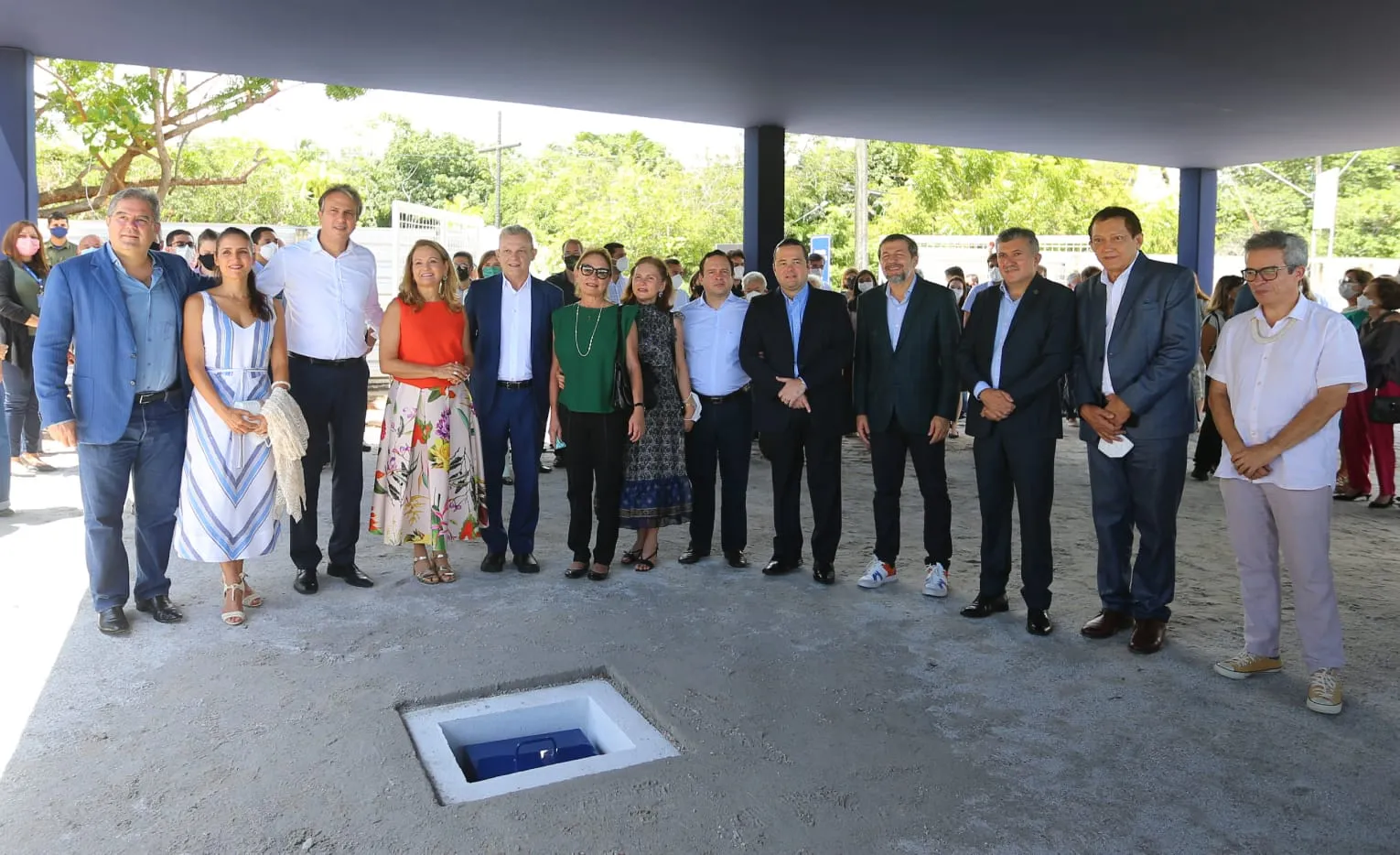 Autoridades participaram da cerimônia de lançamento da pedra fundamental do Complexo Cultural Yolanda e Edson Queiroz
