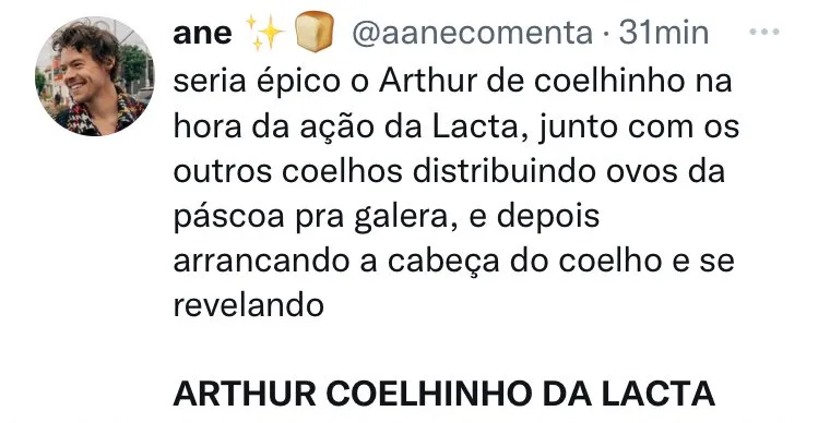 Internautas se uniram para pedir retorno de Arthur vestido de coelho