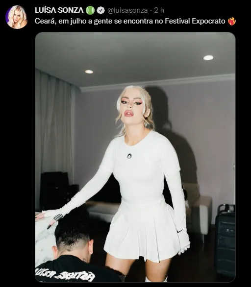 A cantora falou sobre o show no Twitter